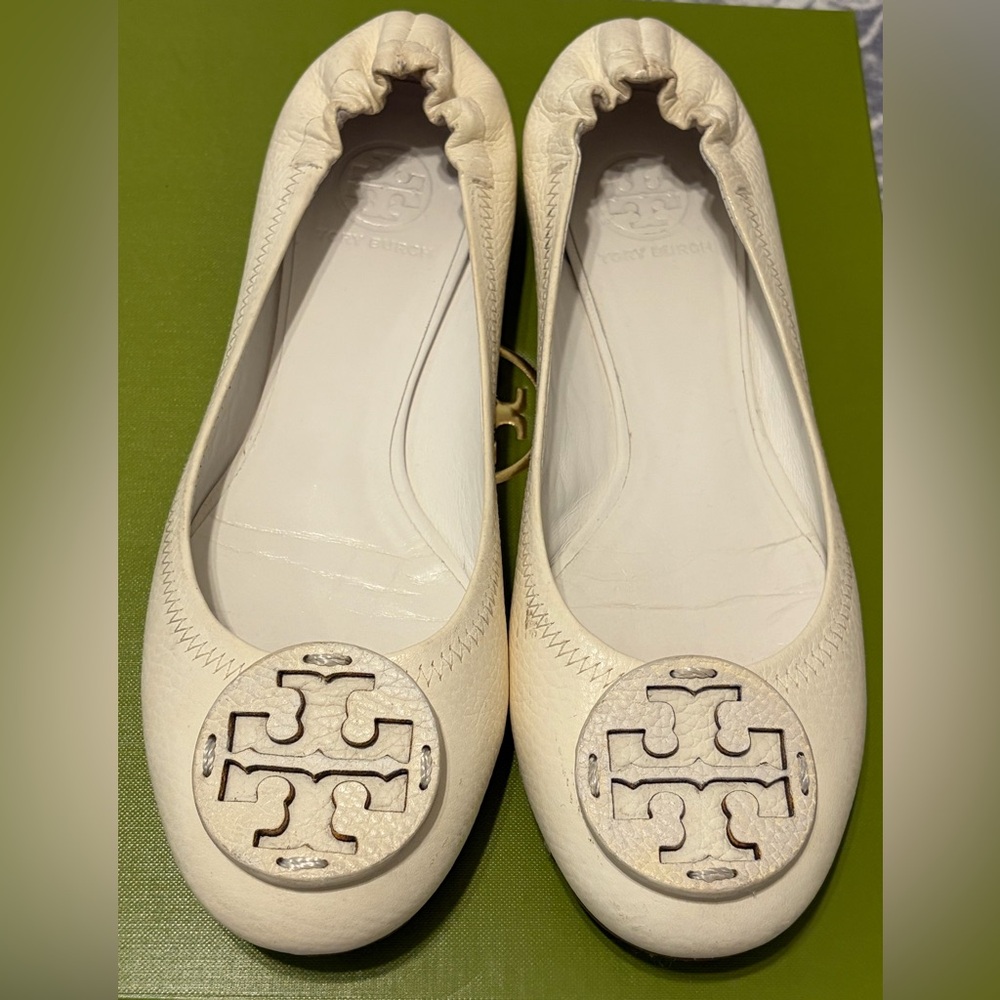 Tory Burch Women's Cream Ballet Flats
